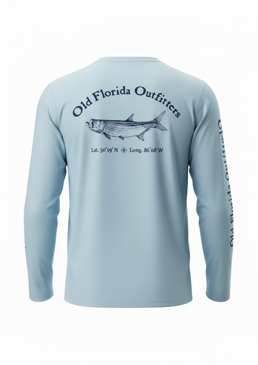 OFO Adult L/S Rashguard Crewneck-Arctic Blue