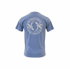 OFO Flying Fish Short Sleeve Logo T-Shirt in Washed Denim/White