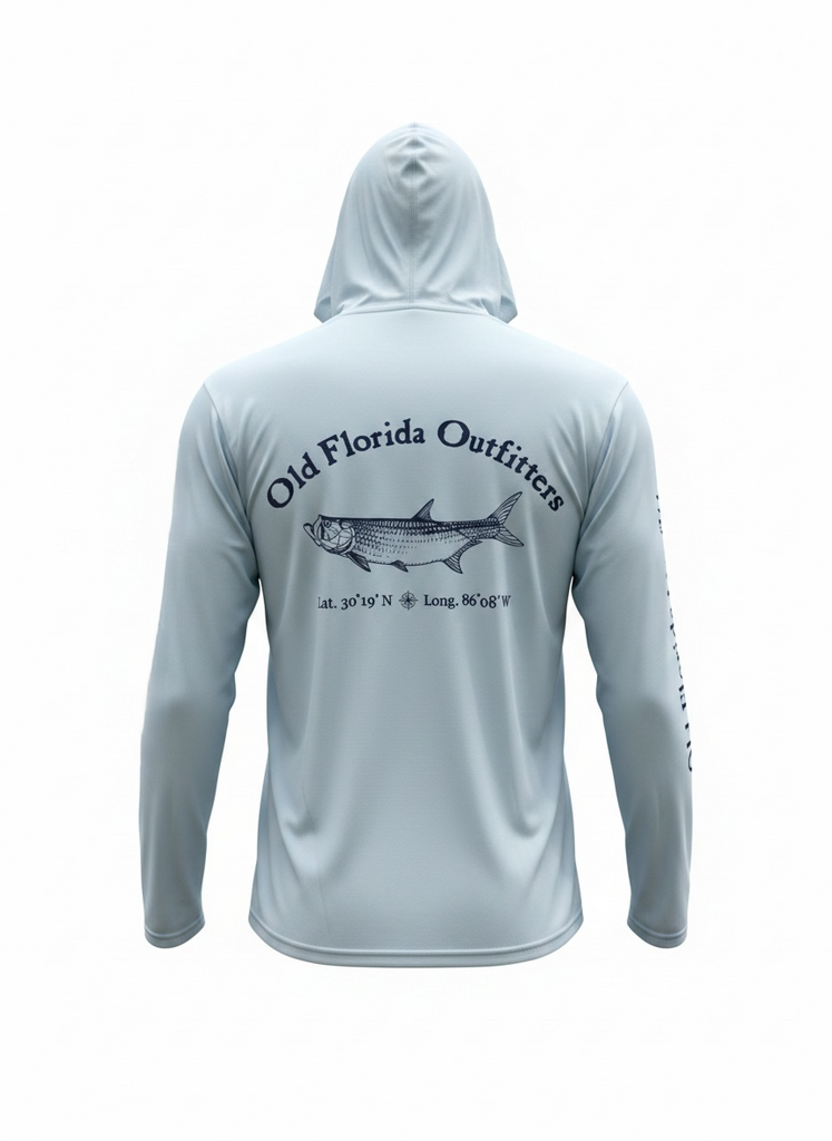 OFO Adult L/S Rashguard Hoodie- Arctic Blue