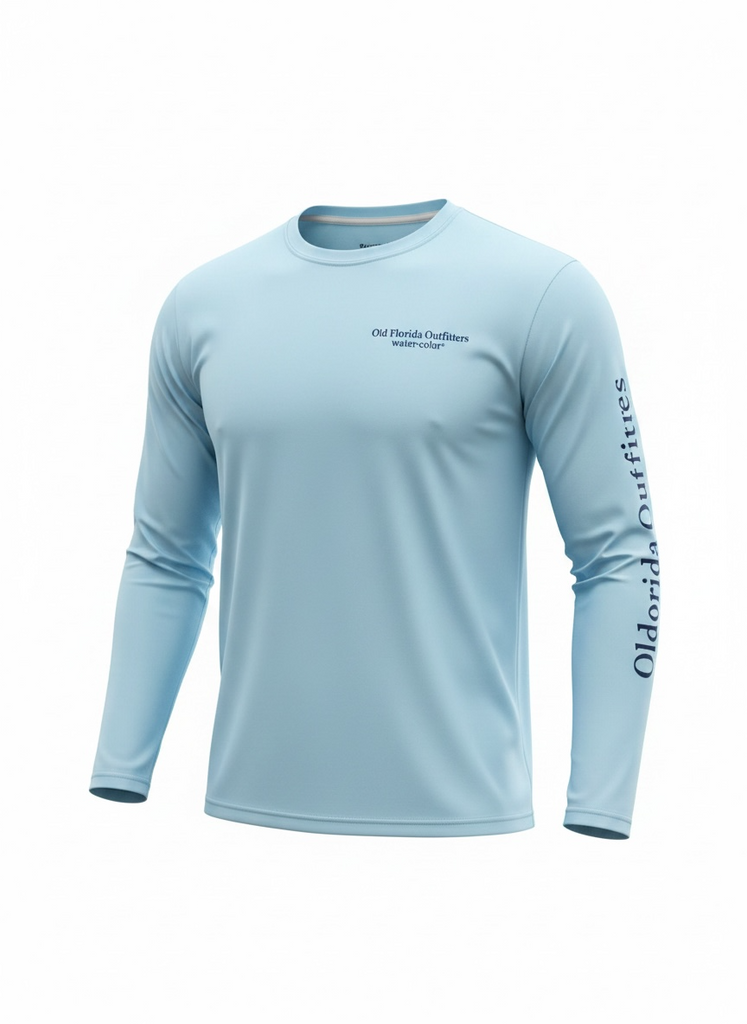 OFO Adult L/S Rashguard Crewneck-Arctic Blue