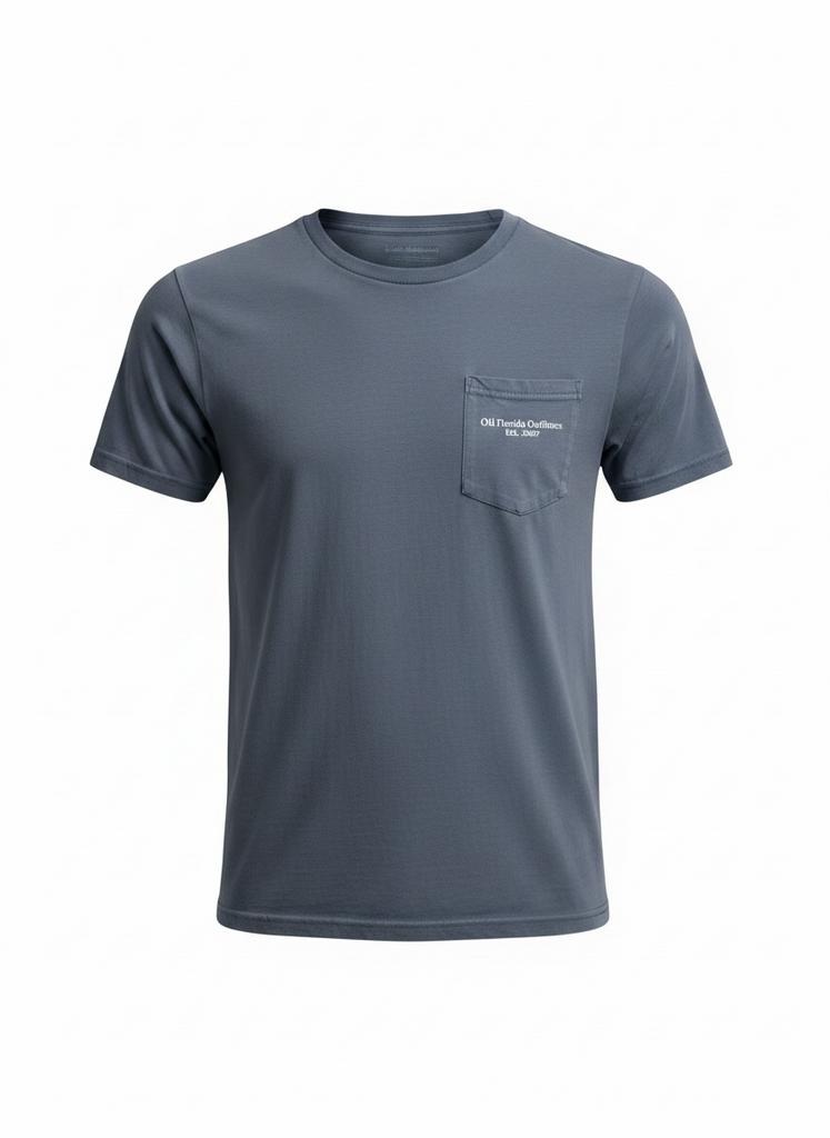 OFO Short Sleeve Logo T-Shirt in Denim/White