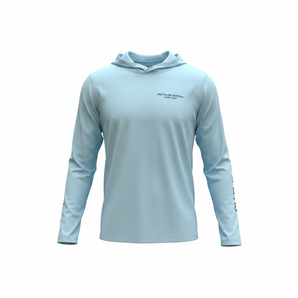 OFO Kids L/S Rashguard Hoodie- Arctic Blue