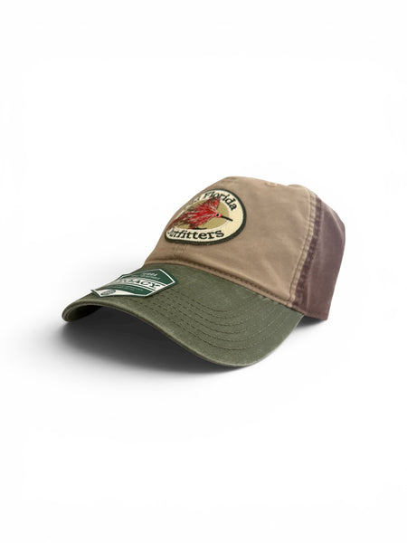 OFO Logo Terra Twill Adjustable Cap in Khaki/Moss Green/Brown