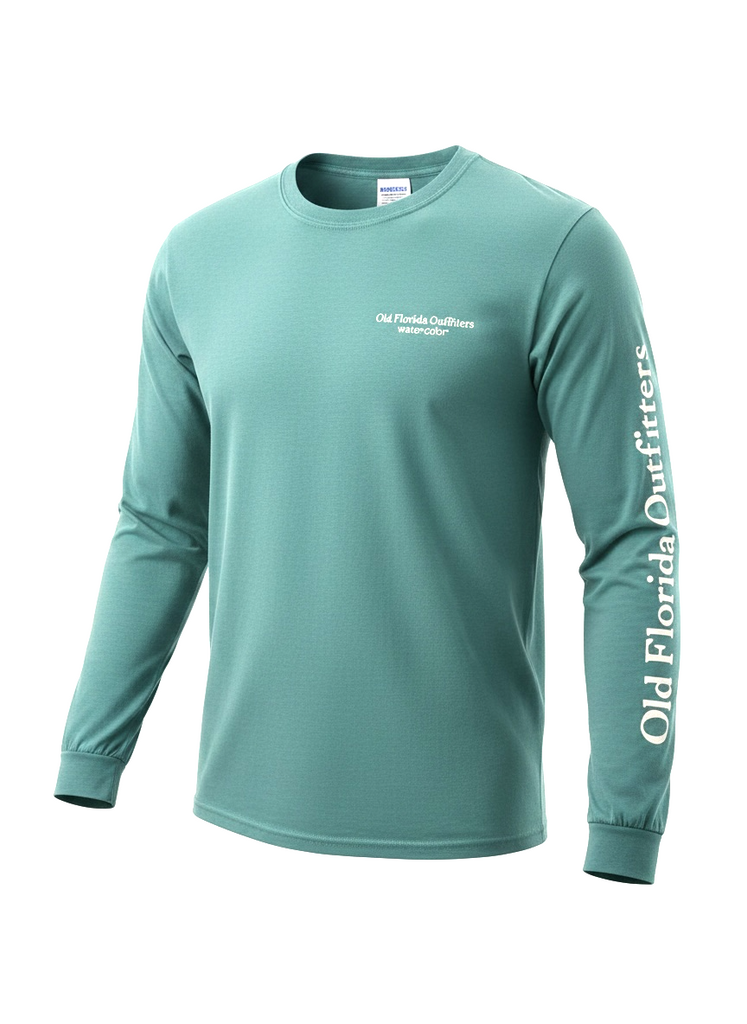 OFO Long Sleeve Logo T-Shirt in Seafoam/white