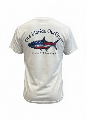 OFO Short Sleeve Patriotic Logo T-Shirt in White/Red White Blue (Copy)