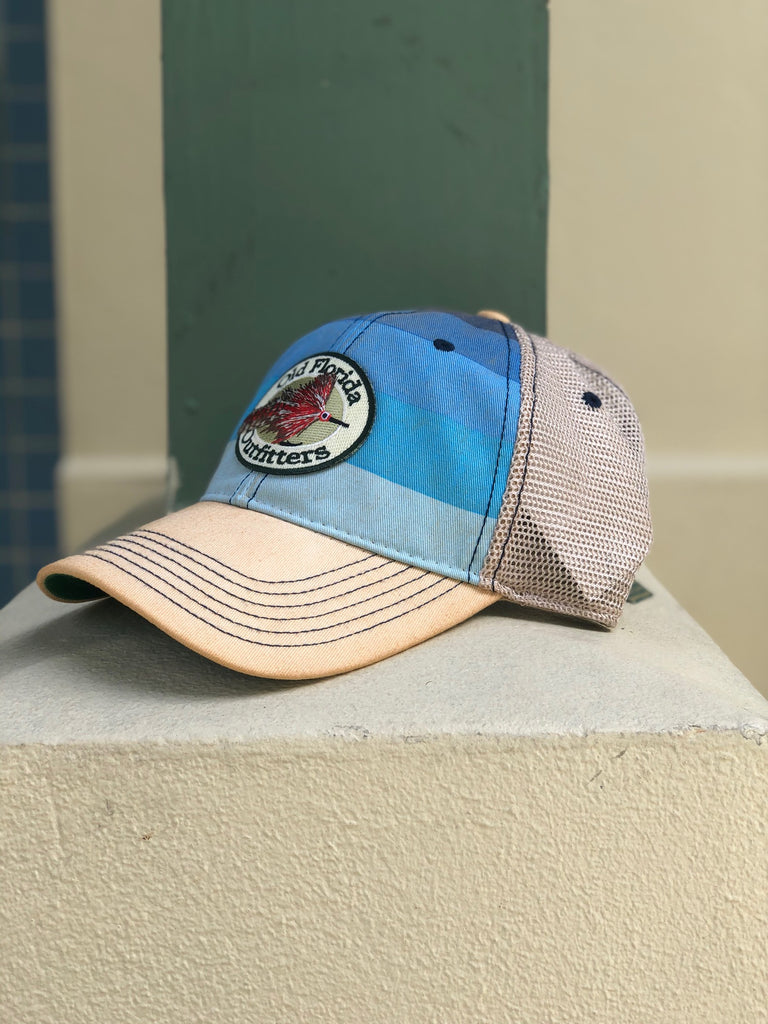 OFO Logo Relaxed Twill Trucker in Blue Wave