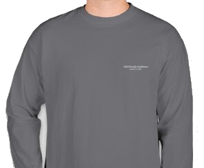 OFO Long Sleeve Logo T-Shirt in Denim/White