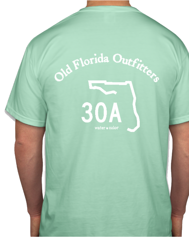 OFO Short Sleeve Pocket 30A Logo T-Shirt in Mint/White