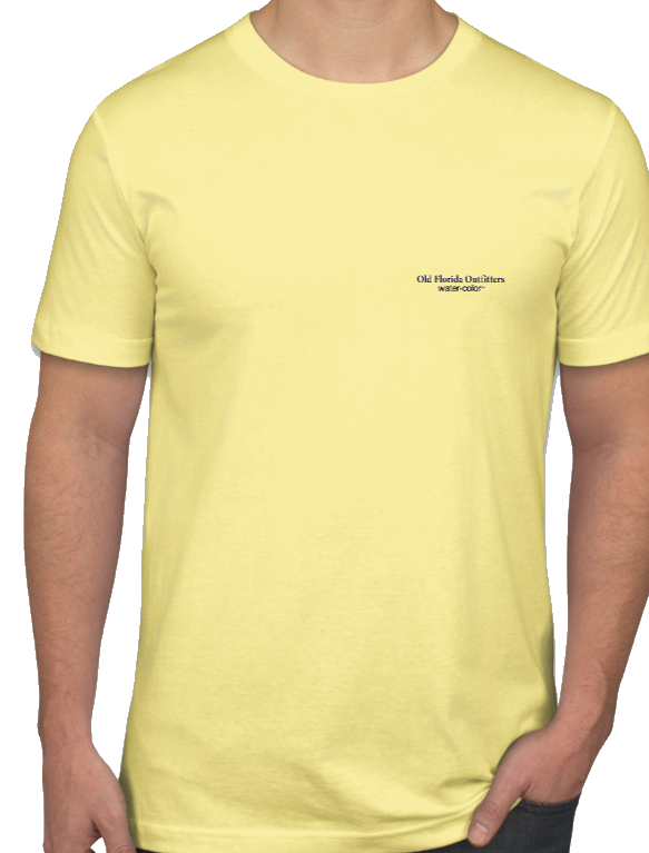 OFO Short Sleeve Pocket 30A Logo T-Shirt in Butter/Navy