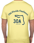 OFO Short Sleeve Pocket 30A Logo T-Shirt in Butter/Navy